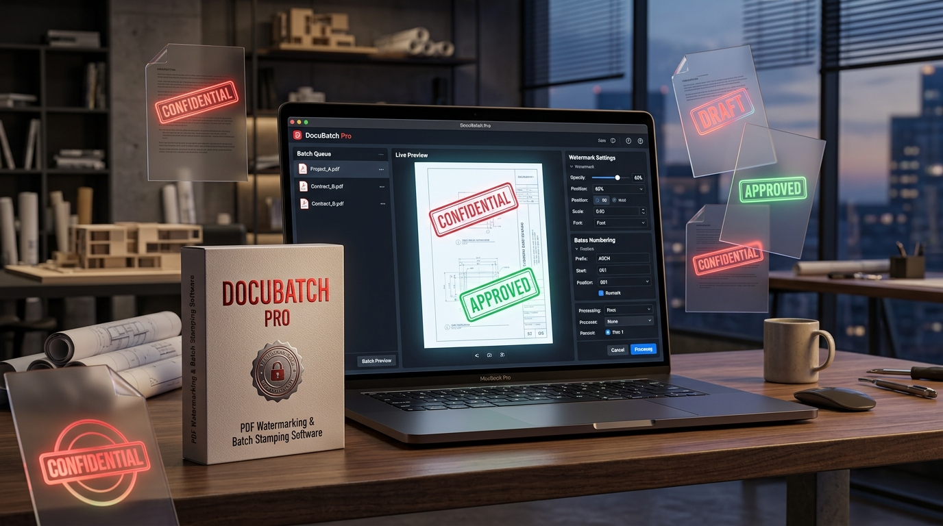 DocuBatch Pro — Offline Bulk PDF Watermarker, Page Numberer & Bates Stamper