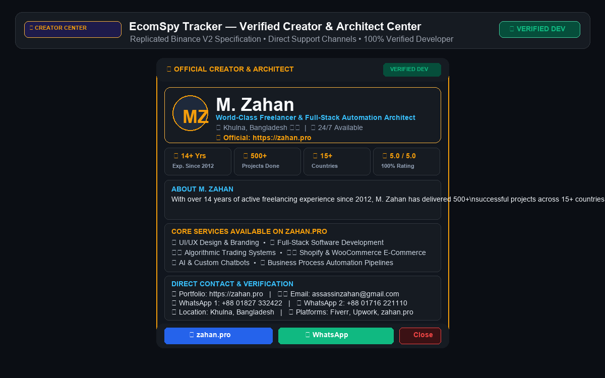 Creator Center Dialog