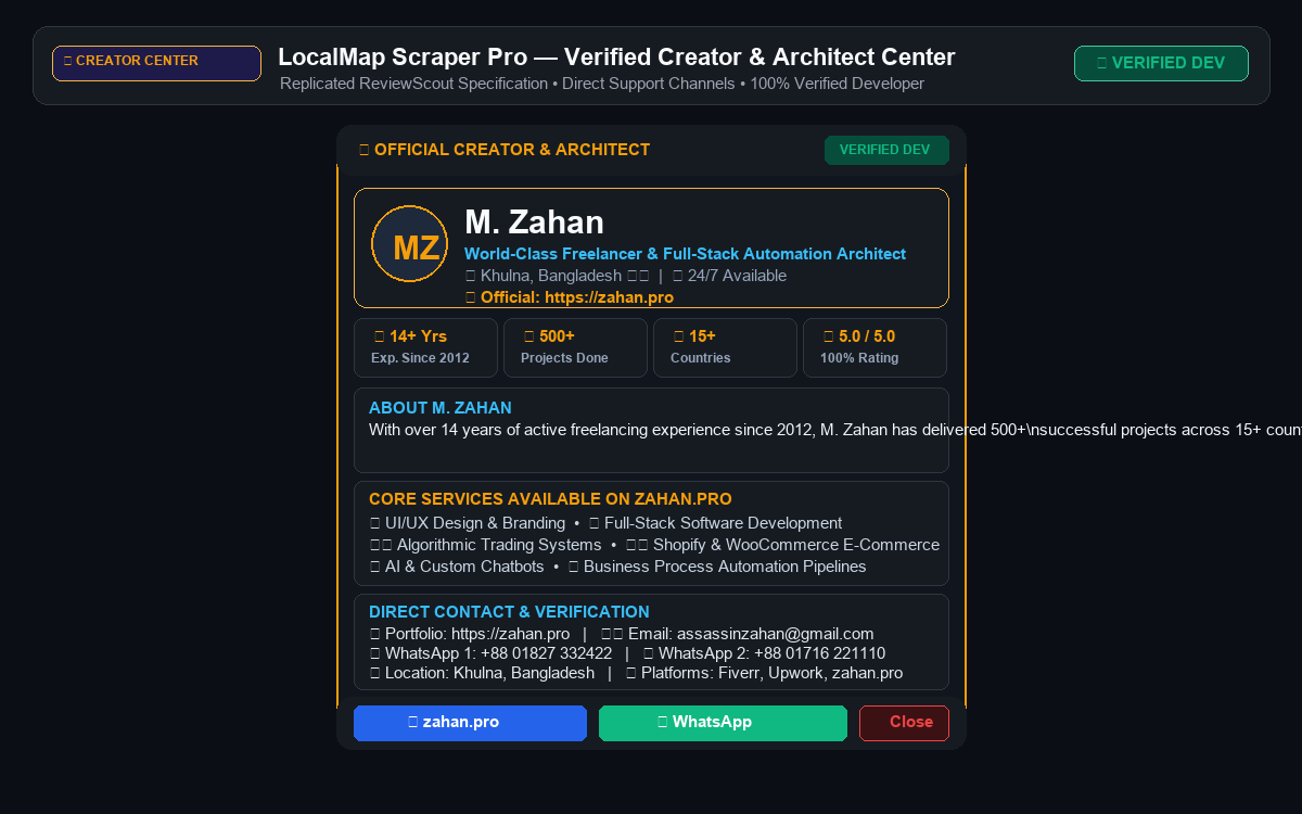 Official Creator Center Dialog