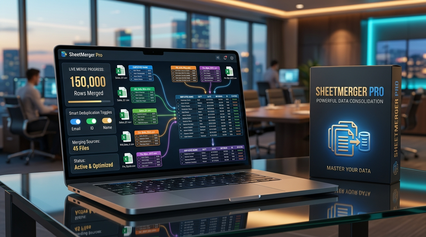 SheetMerger Pro — 1-Click Bulk CSV & Excel Sheet Consolidator