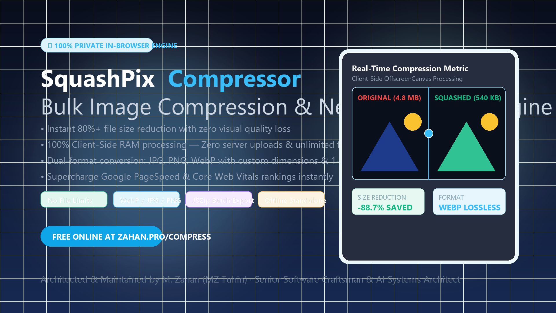 SquashPix Pro — Bulk Image Compressor & WebP Converter (Offline Standalone Edition)